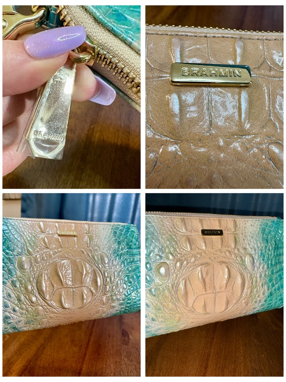 Brahmin EUC Daisy - Ocean Ombré - Perfect EYE - VERY HTF, RARE - Clutch/Wristlet - Picture 6 of 16